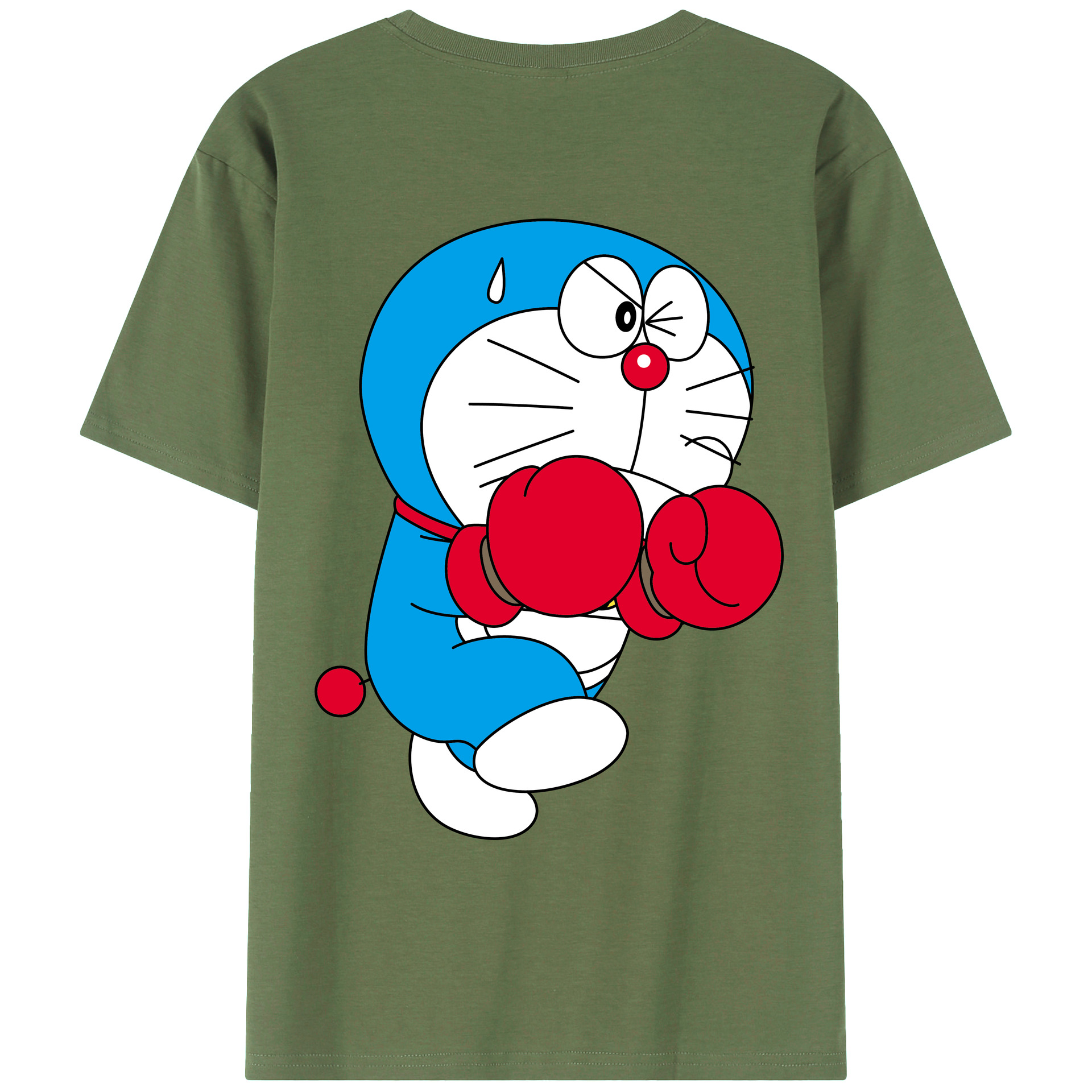 （画像用） ドラえもん Doraemon 綿100％ メンズ半袖Tシャツ（バックプリント） 通気性